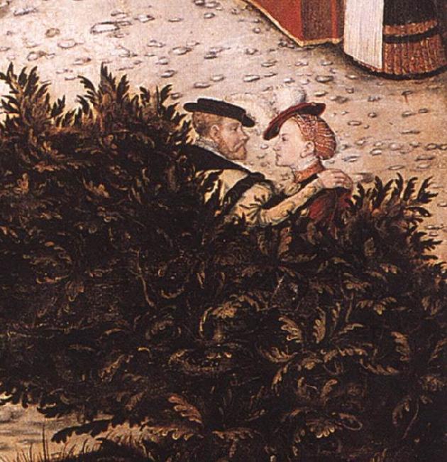 CRANACH, Lucas the Elder The Fountain of Youth (detail) fgjk oil painting image